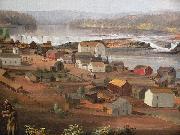 John Mix Stanley Detail from Oregon City on the Willamette River Sweden oil painting artist